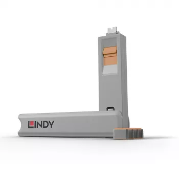 USB-C prievado blokavimo raktas Lindy USB Type C Port Blocker Key, 4 vnt. oranžiniai