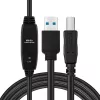 Aktyvus USB 3.2 Gen 1 A-B laidas MicroConnect 10 m, juodas, USB A į USB B