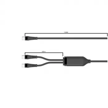 Microconnect MC-2XUSBC-100W USB laidas USB 2.0 1 m USB C juodas