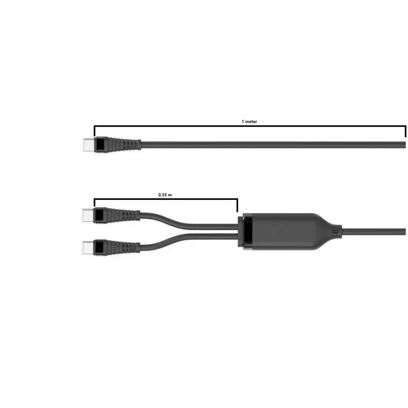 Microconnect MC-2XUSBC-100W USB laidas USB 2.0 1 m USB C juodas