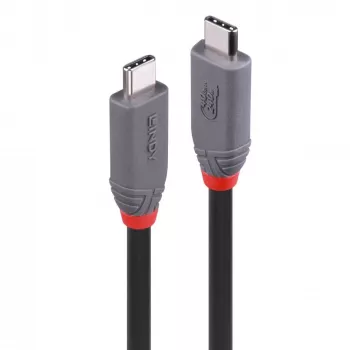 USB 4 laidas Lindy 2m 240W Type C 40 Gbit/s, USB4 Gen 3x2, juodas