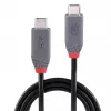 USB 4 laidas Lindy 2m 240W Type C 40 Gbit/s, USB4 Gen 3x2, juodas