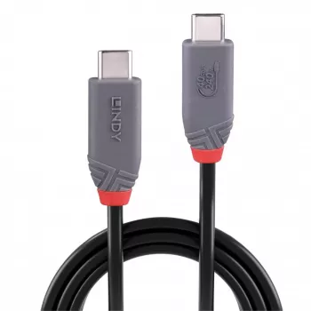 USB 4 laidas Lindy 2m 240W Type C 40 Gbit/s, USB4 Gen 3x2, juodas