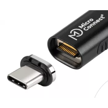 USB4 magnetinis kištukas MicroConnect MC-LS-USB4MP2S — USB4 laidas, 40 Gbps duomenys, 100 W Power Delivery