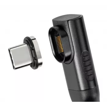 USB4 magnetinis kištukas MicroConnect MC-LS-USB4MP2S — USB4 laidas, 40 Gbps duomenys, 100 W Power Delivery