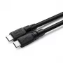 USB-C laidas MicroConnect ColorFlex 100W USB3.2CC03-LSZH, USB-C į USB-C, USB 3.2, 100W PD, LSZH gaubtas