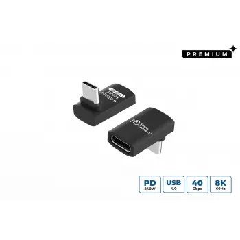 USB4 laidas MicroConnect USB4-CCFAS90-240W — 240W galios tiekimas, 40 Gbps duomenų perdavimas, USB-C į USB-C