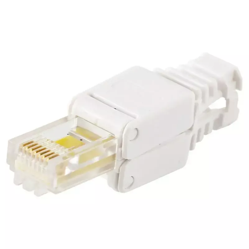 LOGON TWP8P8TP RJ-45 Cat5e kištukas, skaidrus/balta/geltona, pakuotė 10 vnt.