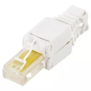 LOGON TWP8P8TP RJ-45 Cat5e kištukas, skaidrus/balta/geltona, pakuotė 10 vnt.
