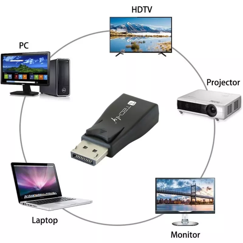 Kabelio lyties keitiklis DisplayPort į VGA Techly IADAP-DSP-230T