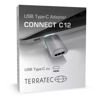 Jungties adapteris Terratec CONNECT C12 USB Type-C – HDMI pilka