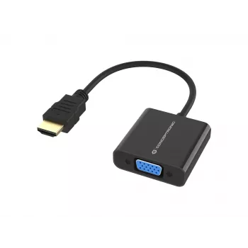 Conceptronic ABBY20B HDMI į VGA adapteris, 0,25 m, HDMI A tipo (standartinis), VGA (D-Sub), kištukas, lizdas, tiesus