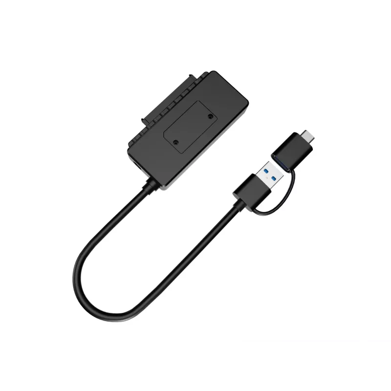 Conceptronic ABBY21B USB 3.0 SATA adapteris su maitinimo adapteriu, 2,5 colio/3,5 colio SATA HDD/SSD, 2-in-1 USB C/A laidas