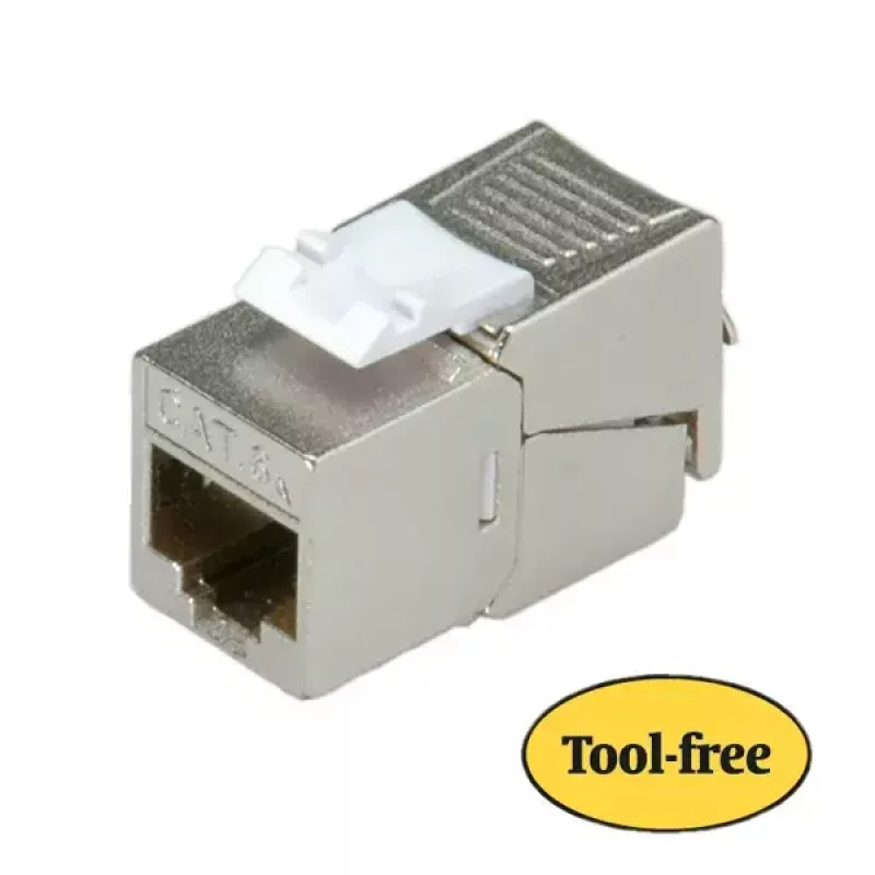 Keystone Jack ROLINE Cat.6a RJ-45 Ekranuotas Beįrankis SLIM Sidabrinis