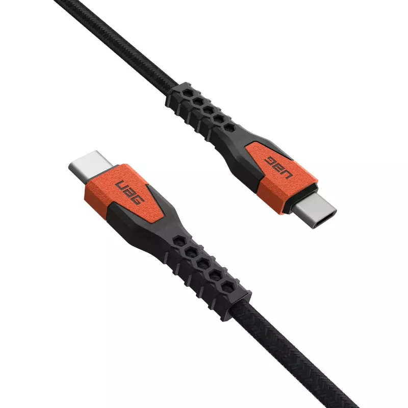 USB-C į USB-C maitinimo laidas Eaton 1,5 m — Kevlar šerdis, USB 2.0, juoda/oranžinė