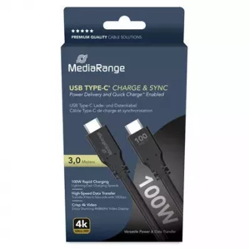 USB kabelis MediaRange MRCS218 3 m USB 3.2 Gen 1 USB-C juodas