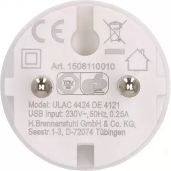 Maitinimo adapterio kištukas F ir C tipas Brennenstuhl 1508110010 su USB 2.4A