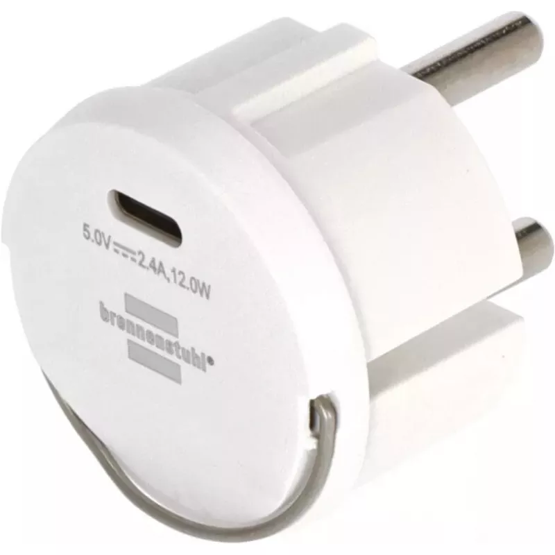 Maitinimo adapterio kištukas F ir C tipas Brennenstuhl 1508110010 su USB 2.4A