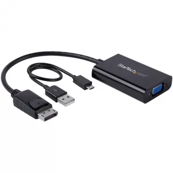 StarTech.com DisplayPort į VGA adapteris su garsu, 0,184 m, 1920 x 1200 pikselių, 1080p, juodas