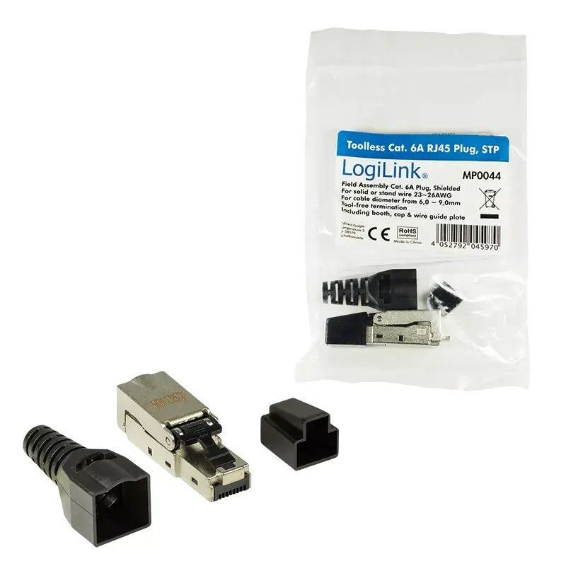 Jungiamasis kabelis LogiLink MP0044 RJ-45 Cat6a 0,5 m Nerūdijantis plienas