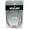 Intellinet tinklo kabelis Cat5e, 15 m, pilkas, CCA, U/UTP, PVC, RJ45, auksuoti kontaktai, apsauga nuo užsilenkimų, su gaubtu, visam laikui garantija