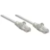 Intellinet tinklo kabelis Cat5e, 15 m, pilkas, CCA, U/UTP, PVC, RJ45, auksuoti kontaktai, apsauga nuo užsilenkimų, su gaubtu, visam laikui garantija