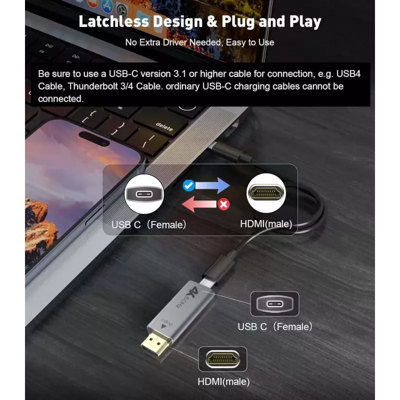 Microconnect HDMIUSB3.2A aktyvus HDMI į USB-C adapteris