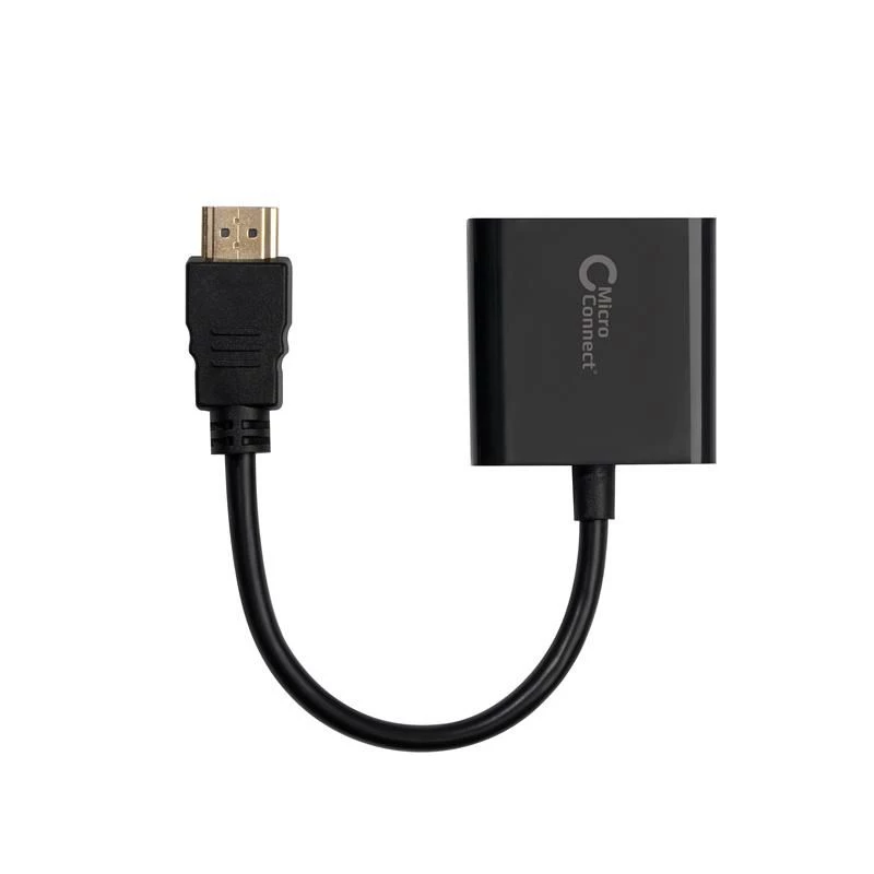 MicroConnect HDMVGA1B HDMI į VGA adapteris, HDMI A tipo kištukas į VGA (D-Sub) lizdą, 0,15 m, juodas
