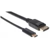 Manhattan USB-C į DisplayPort laidas, 4K@60Hz, 1m, Vyriškas į Vyrišką, Juodas, Ne dvikryptis, Trejų metų garantija