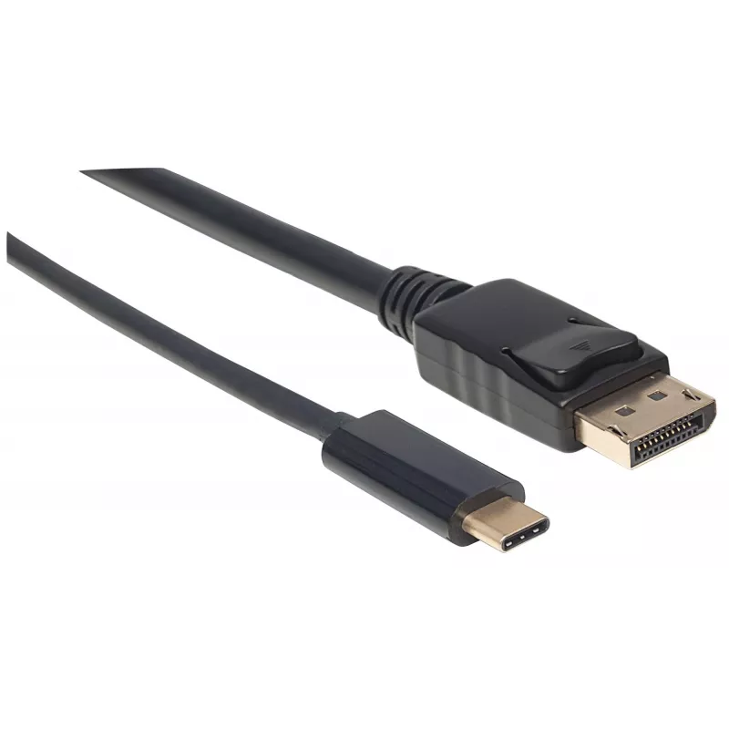 Manhattan USB-C į DisplayPort laidas, 4K@60Hz, 1m, Vyriškas į Vyrišką, Juodas, Ne dvikryptis, Trejų metų garantija