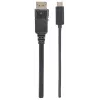 Manhattan USB-C į DisplayPort laidas, 4K@60Hz, 1m, Vyriškas į Vyrišką, Juodas, Ne dvikryptis, Trejų metų garantija