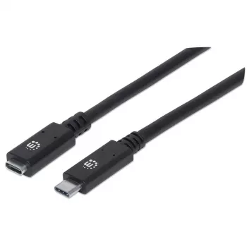 USB-C ilginimo kabelis Manhattan 50 cm, vyriškas į moterišką