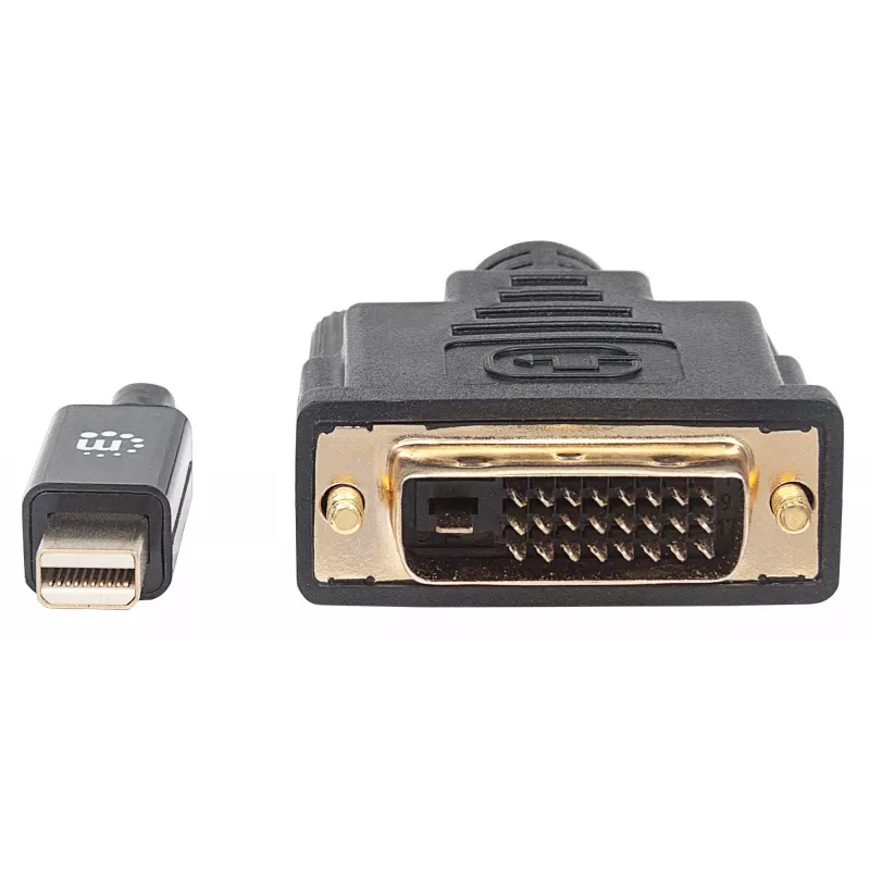 Manhattan Mini DisplayPort 1.2a į DVI-D 24+1 laidas, 1080p@60Hz, 1,8 m, Kištukas į Kištuką, Juodas, Viso gyvenimo garantija