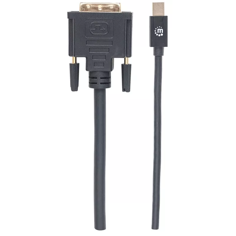 Manhattan Mini DisplayPort 1.2a į DVI-D 24+1 laidas, 1080p@60Hz, 1,8 m, Kištukas į Kištuką, Juodas, Viso gyvenimo garantija