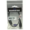 Manhattan USB-A į USB-B laidas, 0,5 m, vyriškas į vyrišką, 480 Mbps (USB 2.0), juodas, viso gyvenimo garantija
