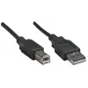 Manhattan USB-A į USB-B laidas, 0,5 m, vyriškas į vyrišką, 480 Mbps (USB 2.0), juodas, viso gyvenimo garantija