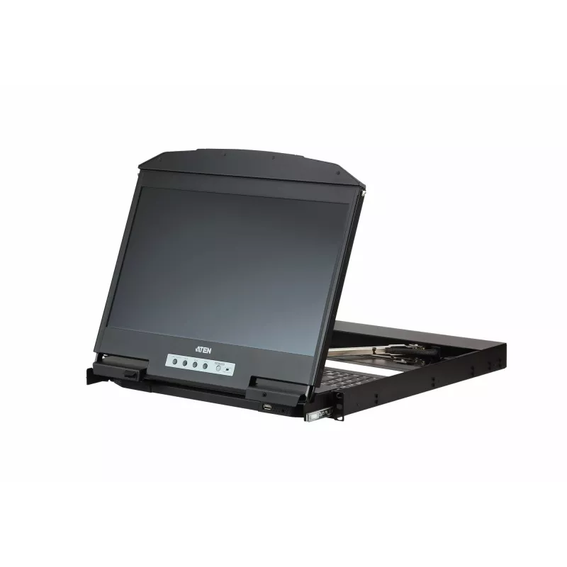 ATEN CL3800NW stelažo konsolė 47 cm (18,5 col.) 1920 x 1080 pikselių Metalinis, Plastikinis Juoda 1U