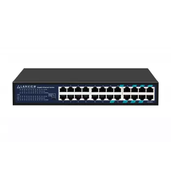 Nevaldomas jungiklis Lanview LVN-1U-24PORT-1G — 24 prievadų pilnas Gigabit 1U stovo montavimui