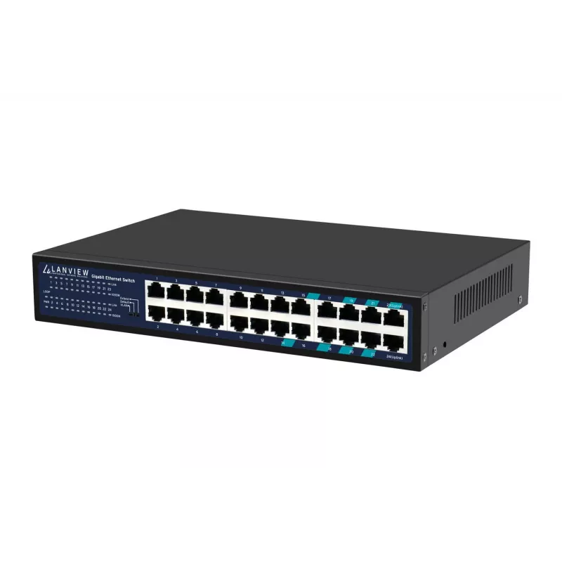 Nevaldomas jungiklis Lanview LVN-1U-24PORT-1G — 24 prievadų pilnas Gigabit 1U stovo montavimui