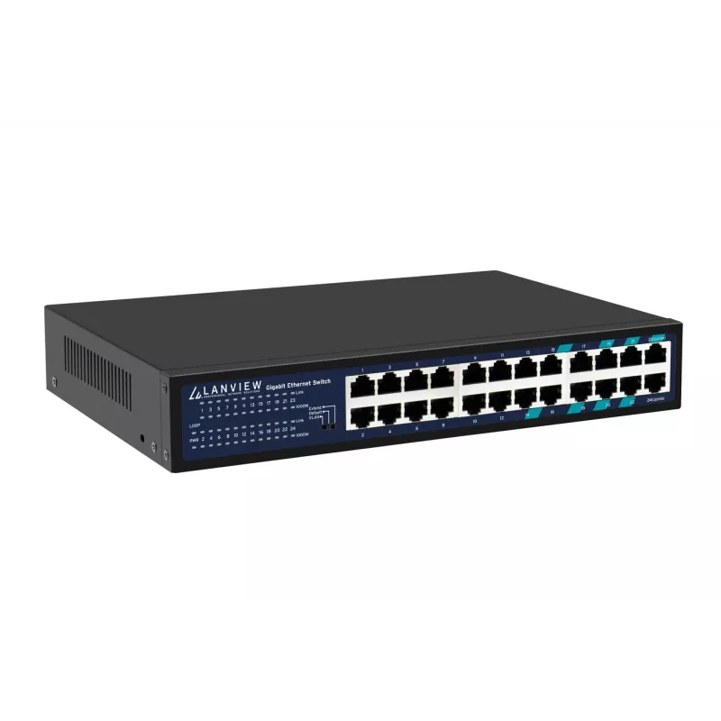 Nevaldomas jungiklis Lanview LVN-1U-24PORT-1G — 24 prievadų pilnas Gigabit 1U stovo montavimui