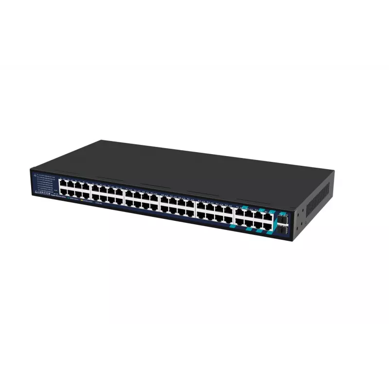 Lanview nevaldomas jungiklis LVN-1UMOUNT-48PORT-2SFP-1G — 48x RJ45 1G prievadai, 2x SFP jungtys