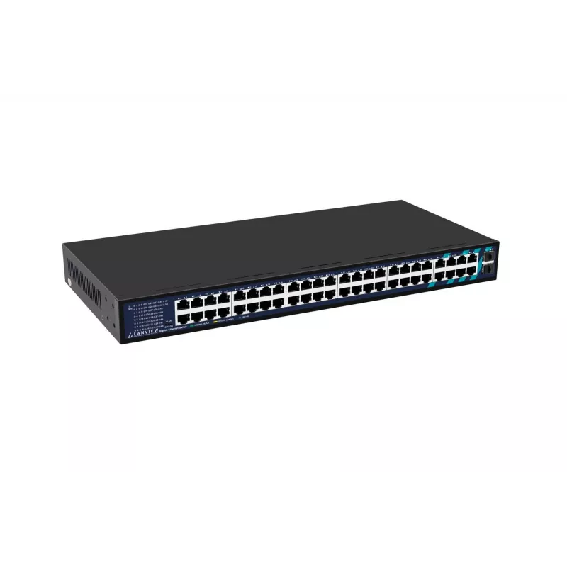 Lanview nevaldomas jungiklis LVN-1UMOUNT-48PORT-2SFP-1G — 48x RJ45 1G prievadai, 2x SFP jungtys