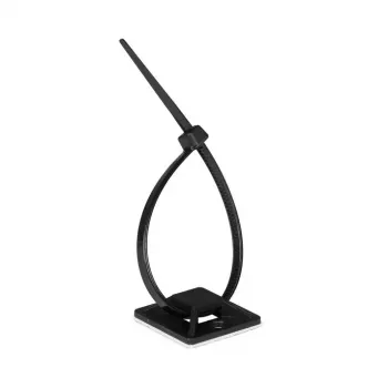 Lanview LVT-CABLEMOUNT-50B kabelio raištis su lipnia pagrindo plokšte 25x25 mm, polipropilenas, juoda, 50 vnt.