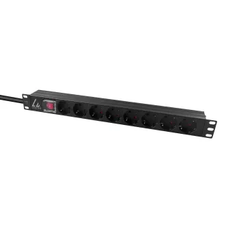 Lanview LVR-2MSCH-SCH-C13-8 19 colių stovo maitinimo juosta 1U 10A 8x Schuko