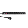 Lanview LVR-2MSCH-SCH-C13-8 19 colių stovo maitinimo juosta 1U 10A 8x Schuko