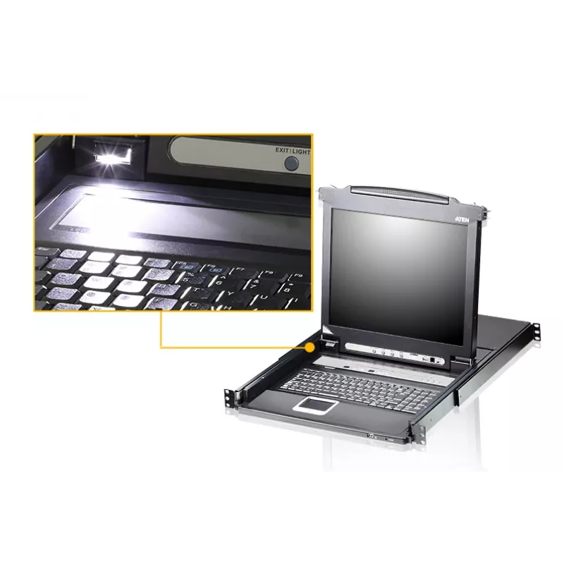 ATEN CL5708M konsolė su 43.2 cm (17 colių) ekranu, 1U, juoda