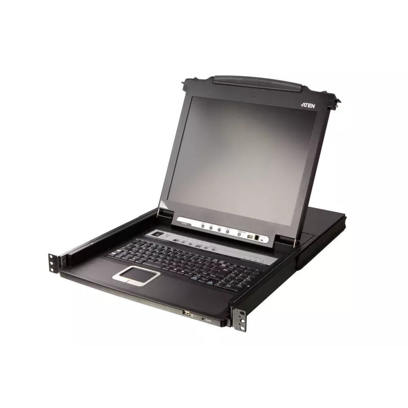 ATEN CL5708M konsolė su 43,2 cm (17 colių) LCD ekranu, 1280 x 1024 pikseliai, metalas, plastikas, juoda, 1U