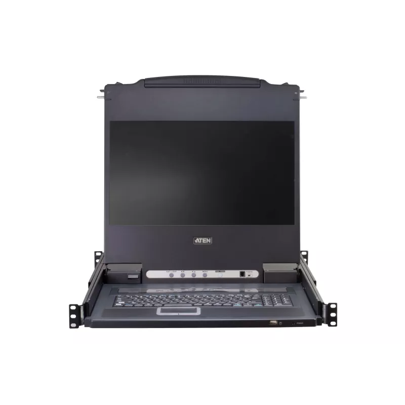 ATEN CL5708M konsolė su 43,2 cm (17 colių) LCD ekranu, 1280 x 1024 pikseliai, metalas, plastikas, juoda, 1U