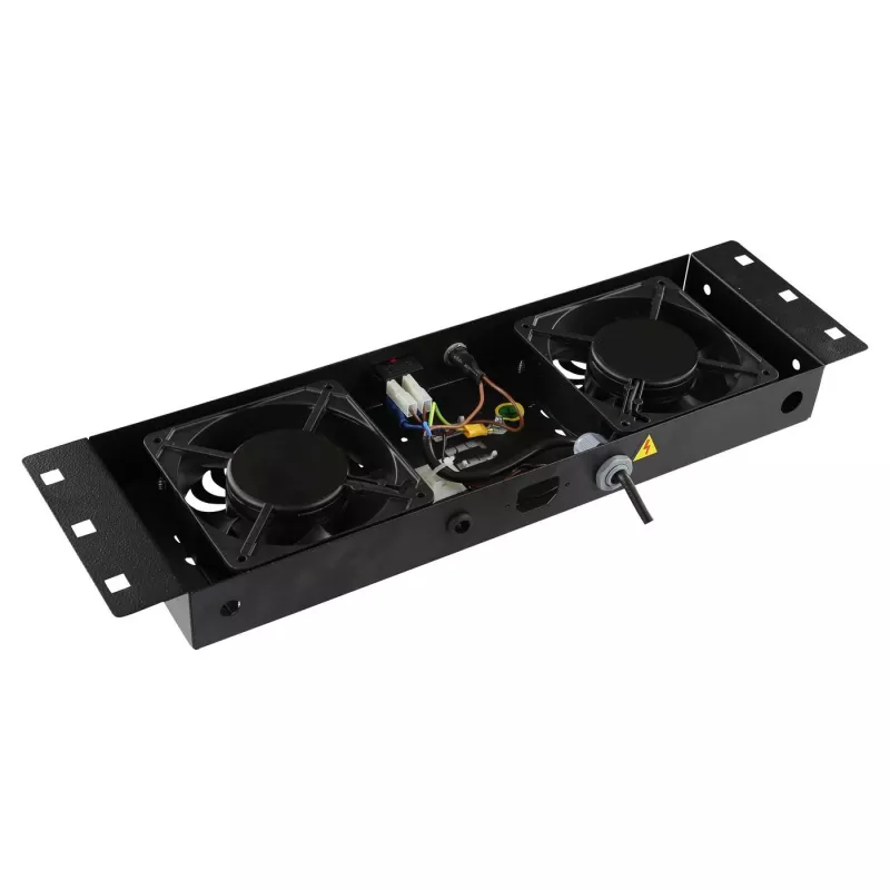 Rack aksesuaras Lanview RAF115BL-UK 1U 2 ventiliatoriai Juoda