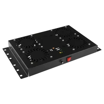 Rack priedas Lanview RAF120BL-UK 1U 4 ventiliatoriai Juoda